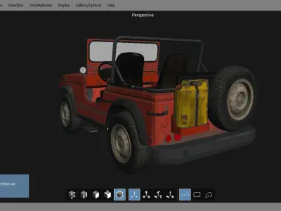 Jeep 3d Model on computer screen Free 3D model