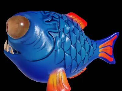 Mutant Deep Sea Fish - Low Poly PBR Low-poly 3D model