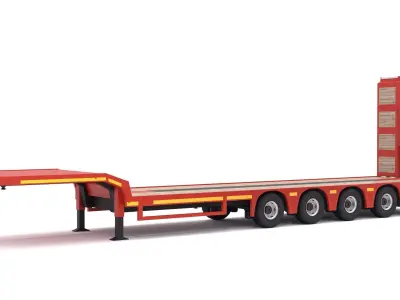 LowBoy Trailer 3D model Textured