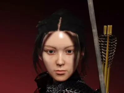 Female Scarlet Samurai 3D model