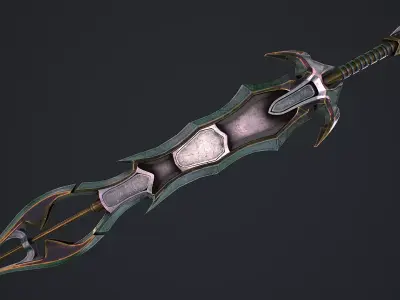 Fantasy Sword 2 1 3D Model Low-poly 3D model