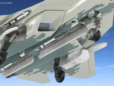 Su57 Fighter Jet Landing Gear Unit 3D model