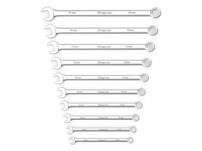 SO 10pc 12-Point Metric Long CombinationWrench Set 10-19mm Low-poly 3D model