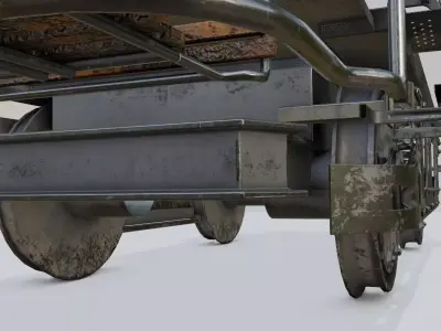 train wheels with pbr textures Low-poly 3D model