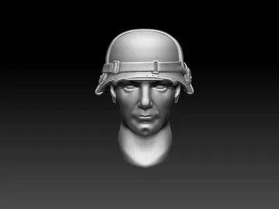 helmet head of soldier in 3D print model