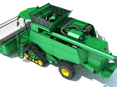 Green Combine Harvester 3D model buy