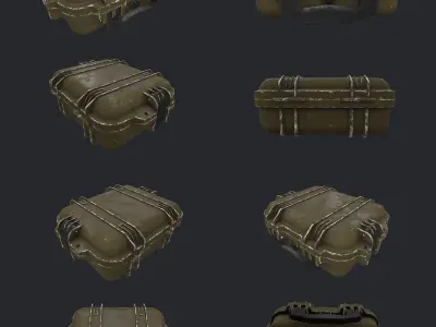 Small military case for Gun VR AR low-poly 3D model low-poly Low-poly 3D model