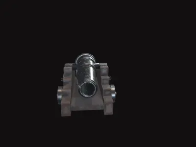 Medieval Cannon V04 New Low-poly 3D model