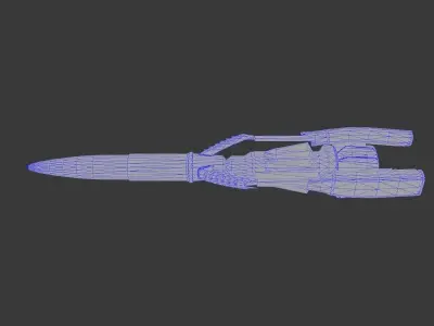 Thunderbird orange missile flying in sky Low-poly 3D model