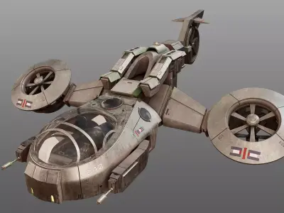 Dune Gunship Low-poly 3D model