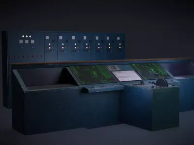 Ship control panel Low-poly 3D model