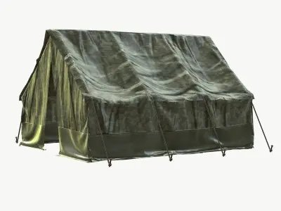 Tent PBR Game Ready camouflage Low-poly 3D model