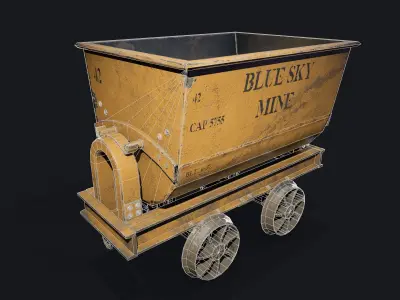 Mine Cart Low-poly 3D model purchase