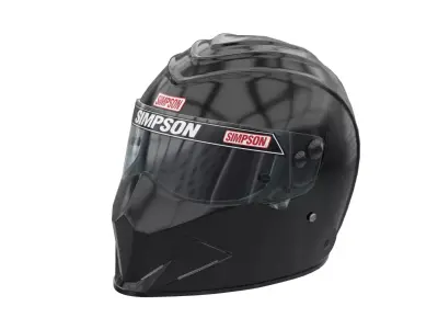 Simpson Racing SA2020 Diamondback black helmet Low-poly 3D model