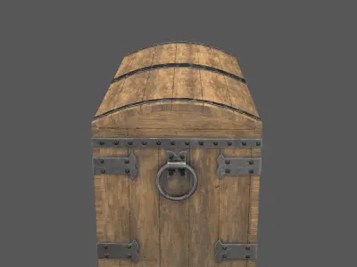 Old Medieval Chest Low-poly 3D model