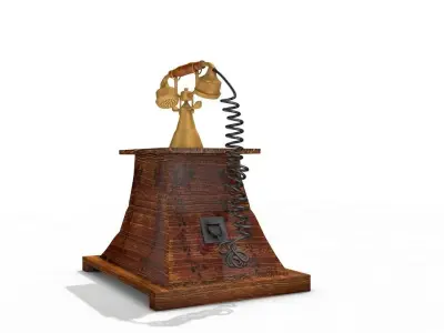 Antique Telephone - Old phone Low Poly 3D model
