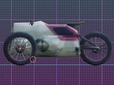 PSX Style Low-Poly Retro concept bike trike 3D model