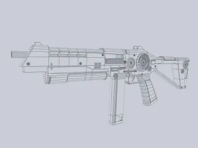 Scifi military gun Low-poly 3D model buy