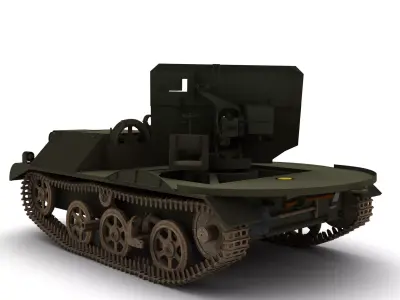 Brengun carriage with 2 pounder AT gun 3D model