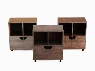 Simple Bookcase Set A  Low-poly 3D model