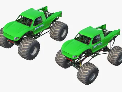 Monster Truck Bigfoot Generic Rigged 3D model purchase