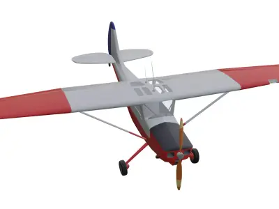Cessna L-19 Bird Dog Low-poly 3D model