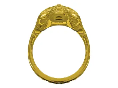 Skull Engraving Ring for Men 3D print model