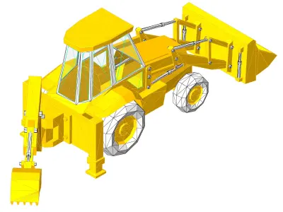 Backhoe Loader-04 3D model