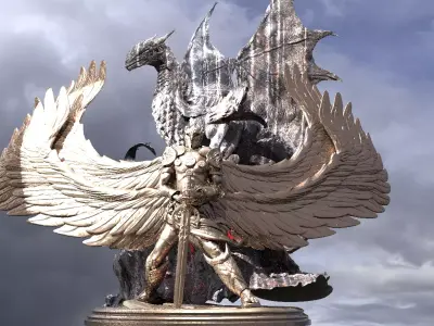 Serafim Warrior Dragon Sculpture 3  3D model