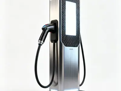 Realistic Futuristic EV Charging Station 3D Model 3D Model Low-poly 3D model