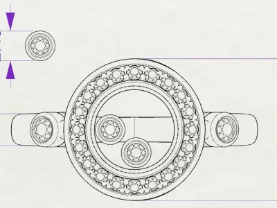 Diamond ring engagement 3D print model