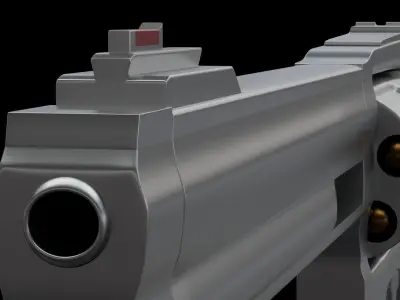 High poly revolver 3D model