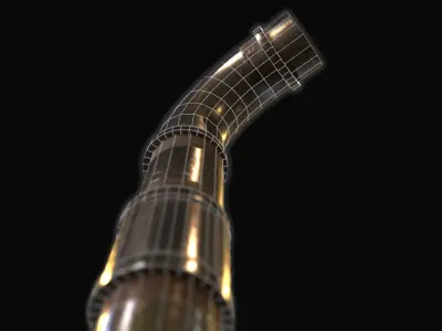 Worn Steel Pipe Weapon Low-poly 3D model
