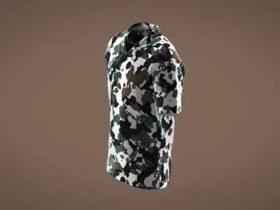 Military Outfit - T-shirt Low-poly 3D model 32