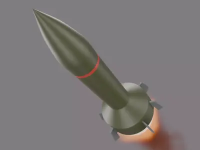 Missile Low-poly 3D model order