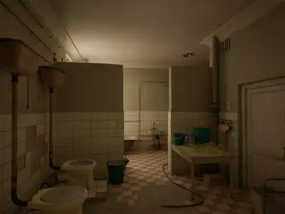 Post Soviet Hospital Laundry Low-poly 3D model