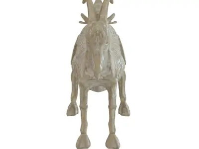 Ancient Goat marble statues Low-poly 3D model
