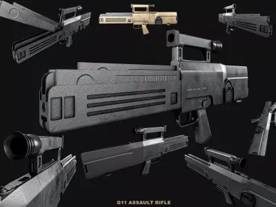 G11 Assault Rifle Low-poly 3D model