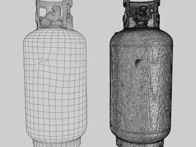 Gas cylinder Low-poly 3D model purchase