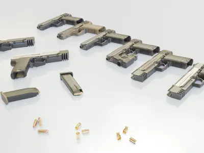 HK USP 45 HL2 style Low-poly 3D model