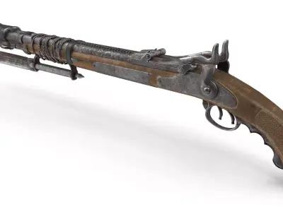 Sawed-Off Musket PBR Low-poly 3D model
