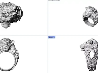 Anel Leao Realista- King 3D print model