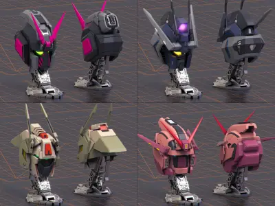 Mech Warrior Hard Surface Kitbash 7 of 20 3D model