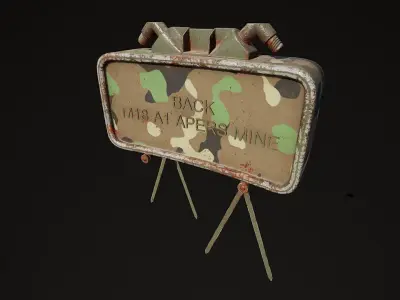 M18A1 explosive mine woodland camouflage colors 3D model