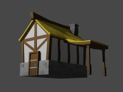 Medieval Farmhouse - Low Poly Free low-poly 3D model