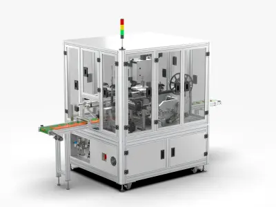 Automatic Polymer Battery Shaping and Labeling Machine 3D model
