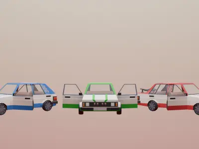 Low poly sport car model - 3D model Free low-poly 3D model