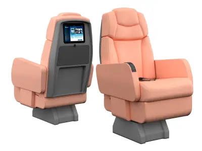 Aircraft business class seat 3D model