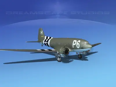 Douglas C-47 Dakota USAAF V1 3D model