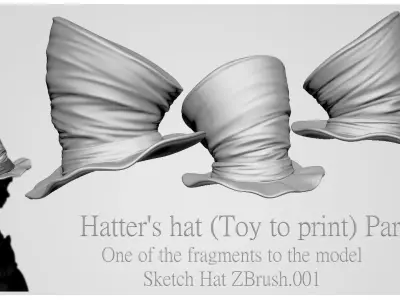 Hatters Hat - Toy model to print  Part 01 Free 3D print model